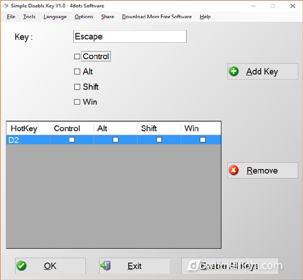 Download phần mềm khóa bàn phím Simple Disable Key 5.1 miễn phí