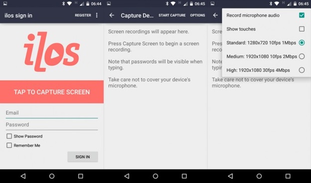 Ứng dụng Ilos screen recorder cho Android