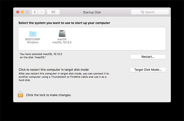 Chọn hệ điều hành mà bạn muốn khi khởi động Macbook