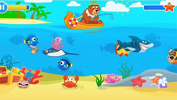 Game Câu cá cho trẻ với giao diện đơn giản, nhiều màu sắc