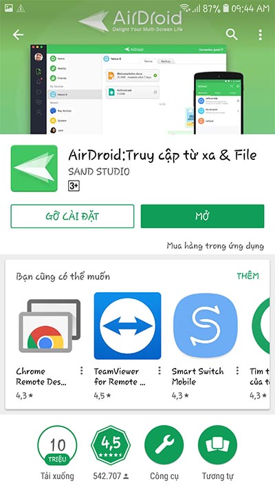 Ứng dụng AirDroid miễn phí kết nối điện thoại Android với máy tính