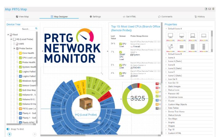 Công cụ Paessler PRTG Router Monitoring để quản lý modem wifi