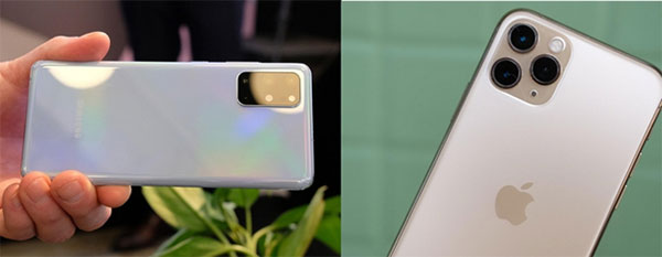 So sánh Galaxy S20+ và iPhone 11 Pro về cụm camera sau.