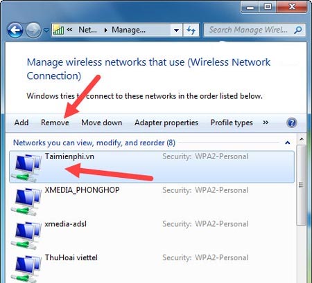 Cách xoá mật khẩu Wifi trên máy tính