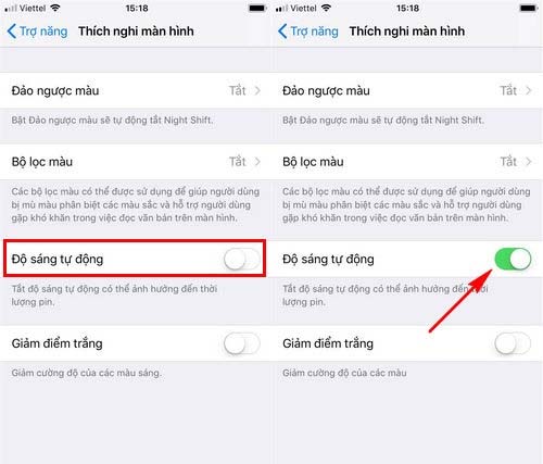 Sử dụng tính năng Auto-Brightness để điều chỉnh độ sáng iPhone tự động.