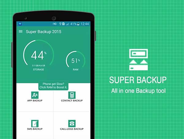 Công cụ hỗ trợ sao lưu dữ liệu trên điện thoại Android Super Backup