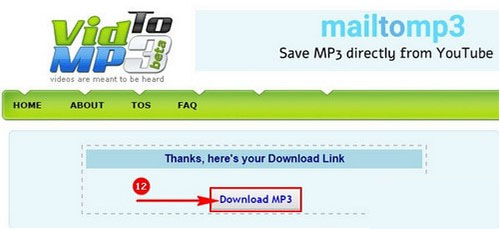 Lựa chọn ô Download MP3 để tải nhạc