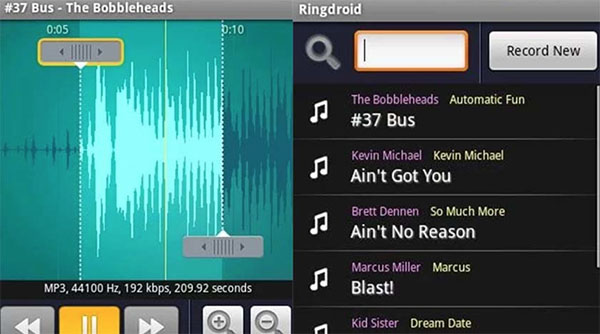 Công cụ cắt nhạc chuông Ringdroid cho điện thoại Android
