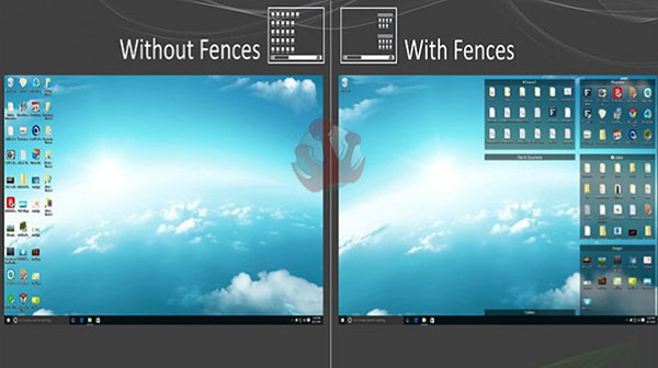 Phần mềm Fences sắp xếp các icon trên desktop Windows