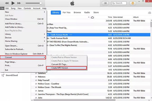 Chuyển thay đổi tệp tin kể từ định hình M4A lịch sự MP3 vị iTunes