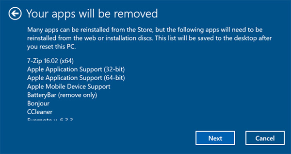 Khôi phục cài đặt gốc trên Windows 10 không bị mất dữ liệu (2)