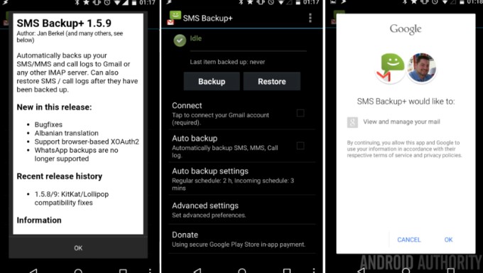 Sao lưu khôi phục tin nhắn trên điện thoại Android sử dụng SMS Backup+