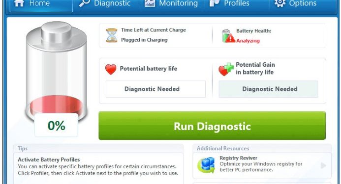 Phần mềm tiết kiệm pin laptop Battery Optimizer