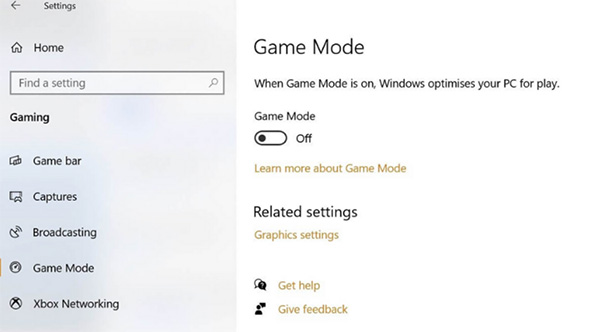 Tối ưu hóa Chế độ Game Mode trên Windows 10