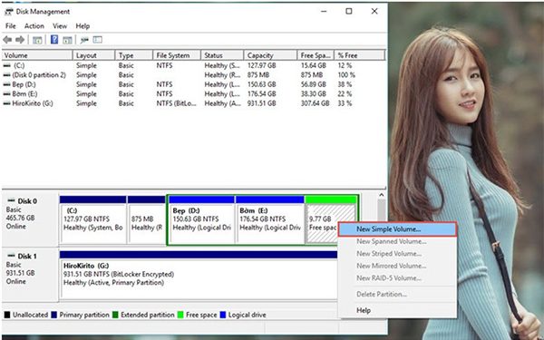 Cách gộp ổ cứng Win 10