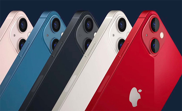 5 màu sắc của iPhone 13.
