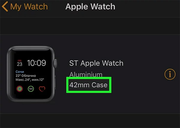 Xác định kích thước màn hình Apple Watch